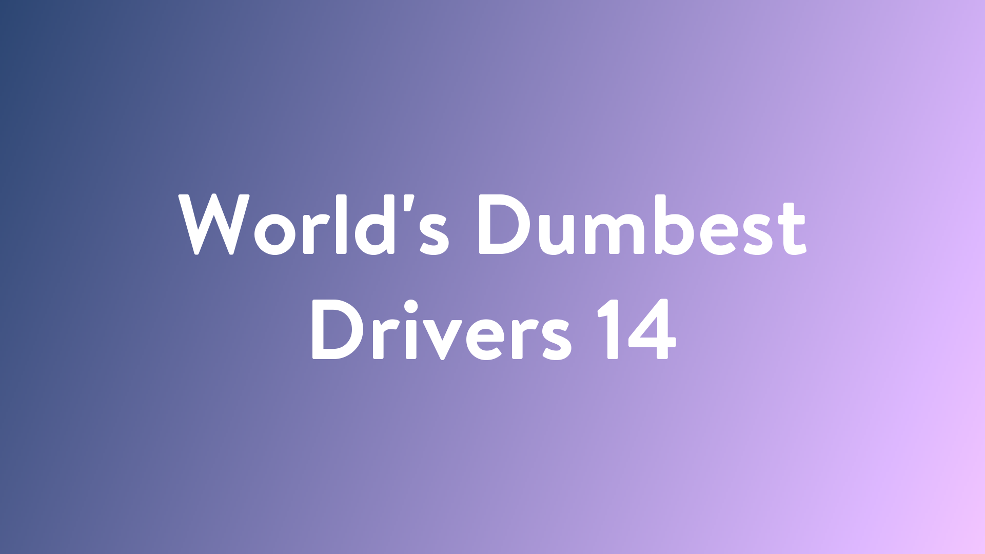 World Dumbest Drivers